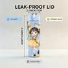 1PC Girl Holding Painting Art Board Pattern 750ml Color Plastic Sports Water Bottle Leakproof Flip Straw Lid Suitable for Sports Office Home Use