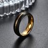 Čierny Zlatý 6MM Tungstenový Oceľový Prsteň Titánový Svadobný Prsteň Unisex Módne Šperky