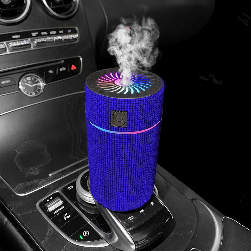 Luxury Diamond Car Diffuser Humidifier with LED Light Auto Air Purifier Aromatherapy Diffuser Air Freshener Car Accessories