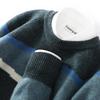 Herren Pullover mit Farbblockmuster, Wolle, Herbst/Winter 2025 - Rundhals, Lockerer Sitz, Gestricktes Basis-Oberteil.