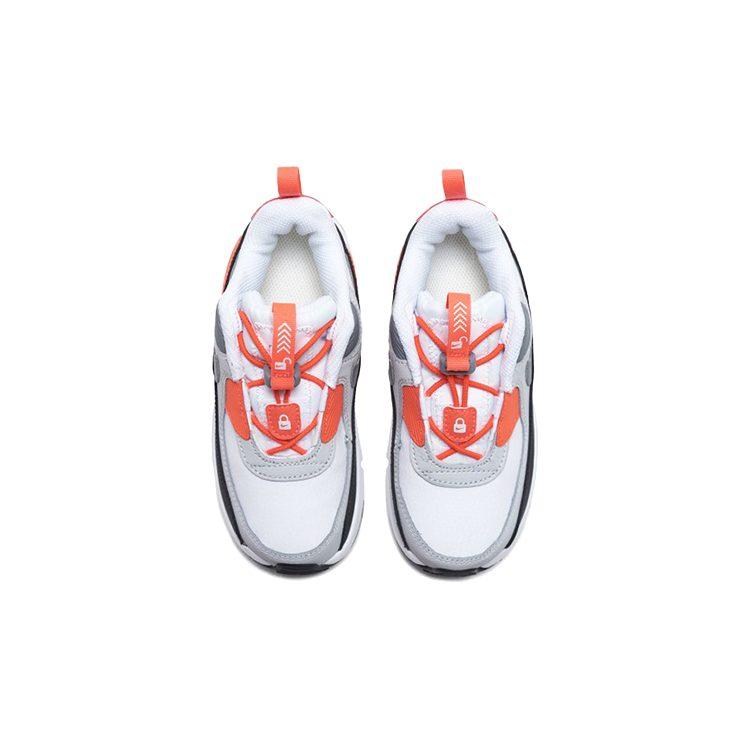 Nike Air Max 90 Toggle Mid top Toddler Shoes Gray White Orange Infant And Toddler CV0065-100