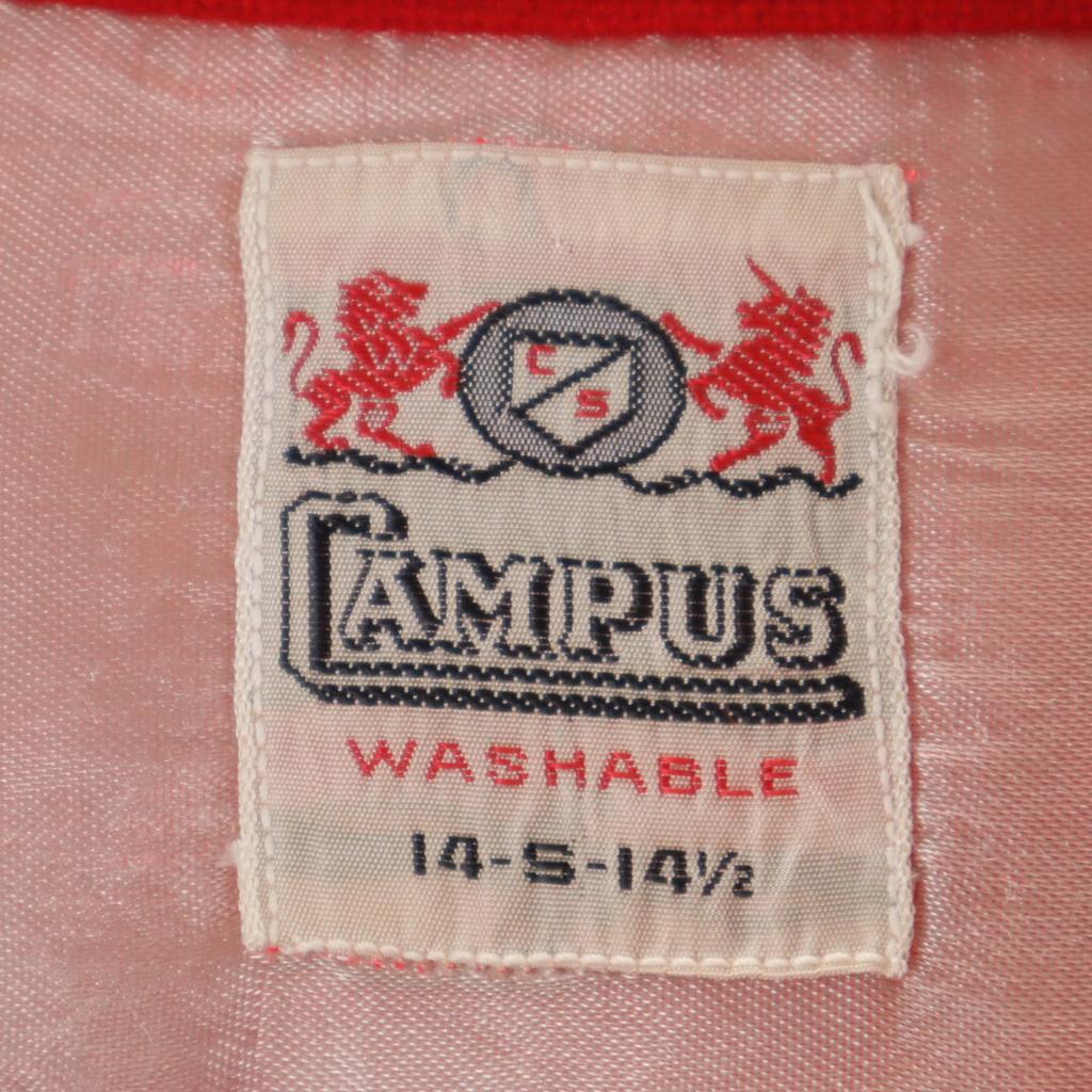 CAMPUS 60s Vintage Wool Blend Long sleeve Open collar shirt S Red Men's Used