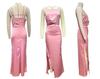 2025 Spring/Summer Women's Backless Slit Midi Dress with Spaghetti Straps