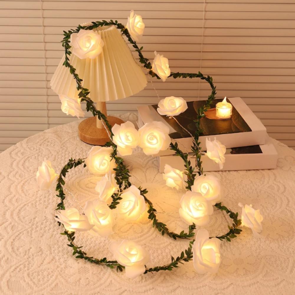 Colored Lights Rose Flower Lights Warm Light Decorative Garland  Wedding Decorations