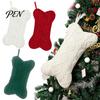 Practical Gift Bags for Christmas Party Dog Stocking, 17 Inch Large Bone Shape Unique Festive Home Decorations Cable Knitted Fireplace Hanging