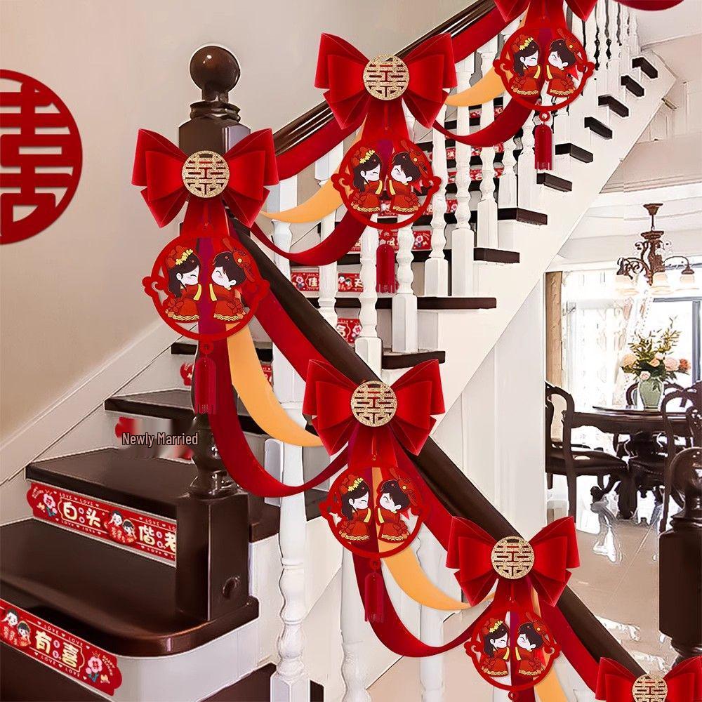 Wedding Stair Railing Decoration Set: Flowers, Balloons & More for a Stunning Wedding Room