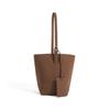 Niche Soft Cowhide Commuter Bucket Bag Women's New Large-capacity Shoulder Messenger Handbag