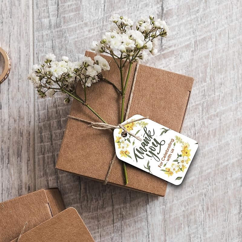 

Clickedin - Thank You Tags for Packaging, Customized Packing Tags for Small Business 50 Pieces with Natural Jute Twine 50