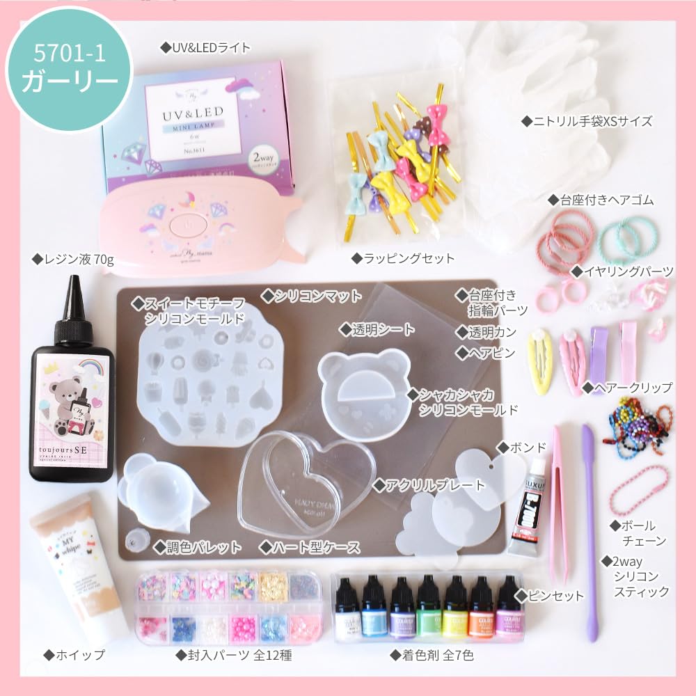 MYmama Zestaw Startowy do Żywicy i Wypieków dla Dzieci, Darmowe Pakowanie na Prezent, Przepis w Zestawie, Prezent Urodzinowy dla Dziewczynek, Prezent Świąteczny, Zabawka do Tworzenia Torba Szczęścia (Girly