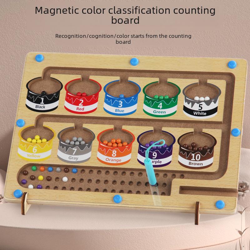 

Magnetic Maze & Color Recognition Board: Early Education Counting Toy