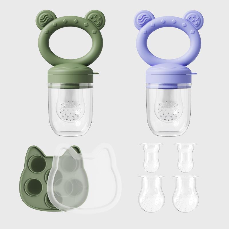 Set di Ciucci Frutta in Silicone per Svezzamento - Kit Strumenti per Mangiare Integratori Alimentari per Neonati