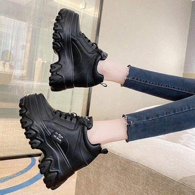 Platforma dad shoes damskie ins trend 2025 jesień i zima nowe koreańska wersja wszechstronne ukryty wzrost wysokości 9cm codzienne buty sportowe