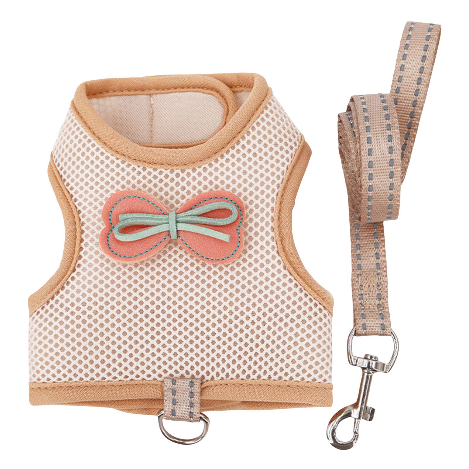 

Adjustable Rabbit Harness Leash Set Breathable Mesh Vest for Small Pet Chinchillas Hamsters Guinea Pigs Pet Walking Gear M хаки