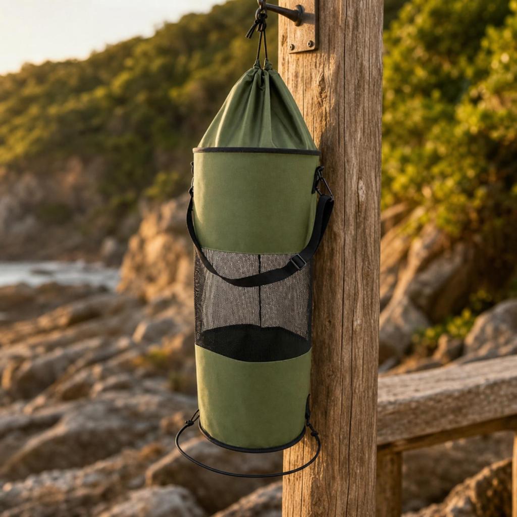 Marine Trash Bag Mesh Boat Garbage Drawstring Hanging Holder for