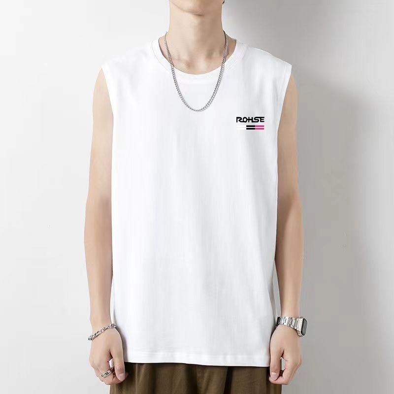 Gilet da uomo alla moda a tinta unita senza maniche - Top sportivo in stile coreano