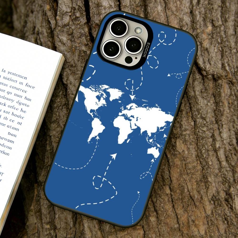 

Чехол для телефона с рисунком маршрутов самолетов Для iPhone 17,16,15,14,13,12,11 Plus,Pro Max,XS,Красочный серебристый чехол для телефона Funda Cover iPhone16Se4