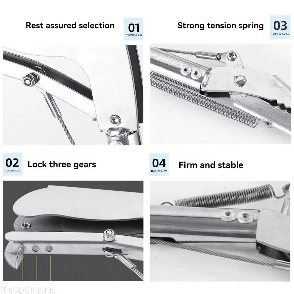 Stainless Steel Snake Tongs Two Types Head Foldable Reptile Grabber Tool Snake Hook Catcher Catcher Tool for Outdoor