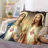 Kind Jesus and Blessed Virgin Mary Soft Christian God Flannel Art Faith Bed Comfortable Home Hiking Four Seasons Warm Blanket