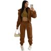 Women's Casual Tracksuit Autumn Winter Top Vest Pant Set Solid Color Zipper Plus Size Sexy Casual Loose Outfits for Women Outfit