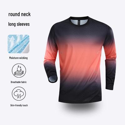 Herren Schnelltrocknendes Langarm-Laufshirt: Atmungsaktives Fitness-Top für Outdoor-Training und Bergsteigen.