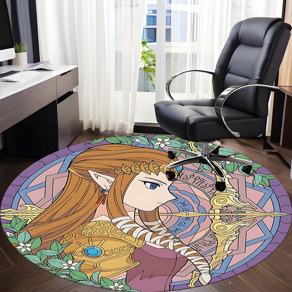 1pc Legend Zelda Office Round Area Rug, Under Office Chairs Bedroom Living Room Home Decor, Room Decoa1016246