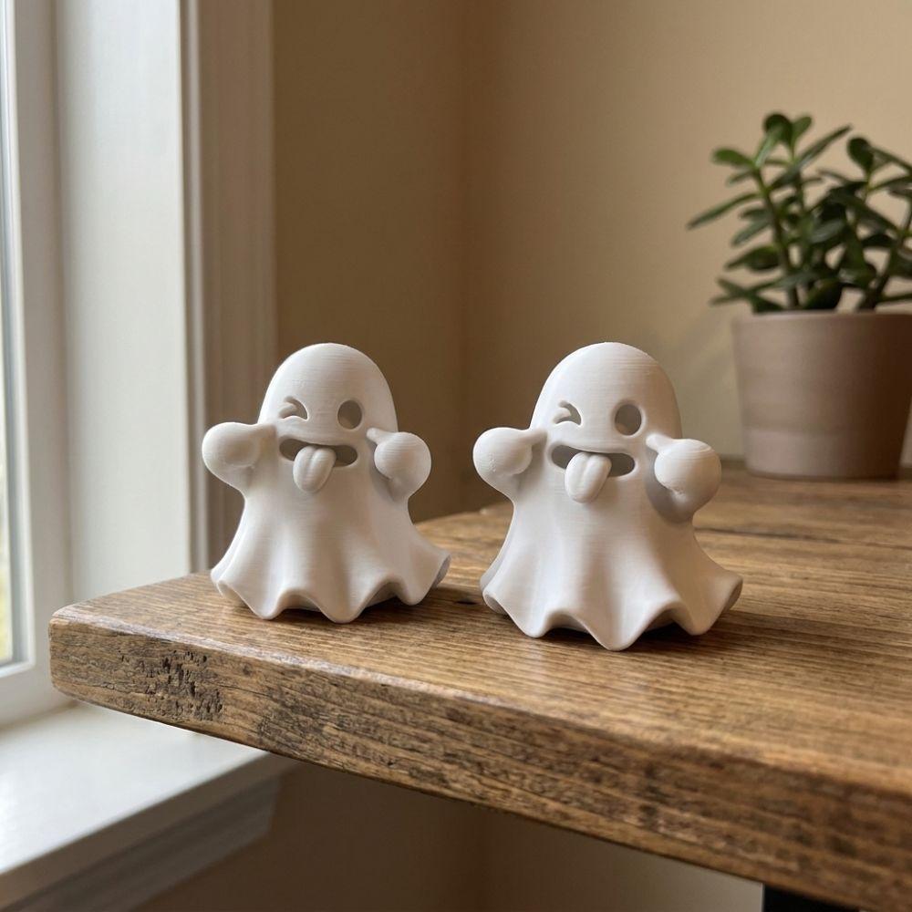 Fun Expression Cute Ghost Statues Mischievous Table Ghost Sculpture  Home Office
