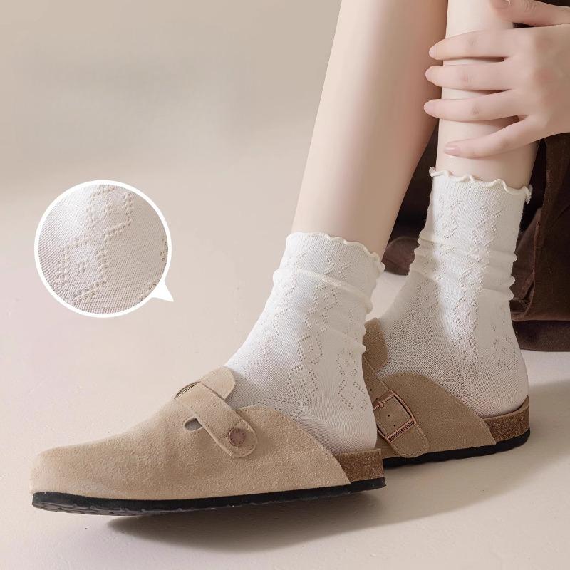 Spring and Summer High-end Socks, Women's Mesh Boneless Mid-calf Socks, Lightweight and Breathable, Stackable Socks Are Thin