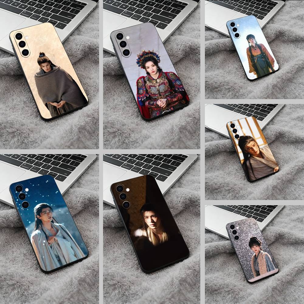 X-Xie Zheng&Fan Changyu Black Soft Silicone Phone Case for Samsung Galaxy A73, A71, A72, A70, A53, A52, A51