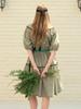 LBYL Green Flower Cotton Lace Dress