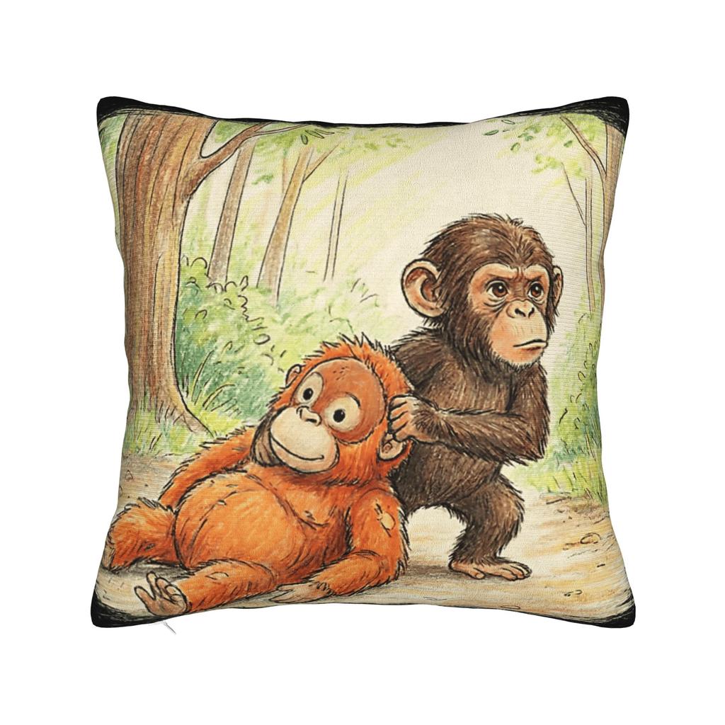 Cute Baby Monkey Named Punch Plush Hugging Pillow Case Print Pillow Cover For Wedding Party Home Decor Funny Pillowcases