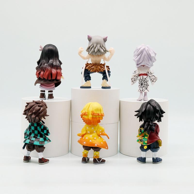 Anime Demon Slayer Kimetsu No Yaiba Multiform Figure Blind Box Beans Tanjiro Action Figure Warrior PVC Model Christmas Gift