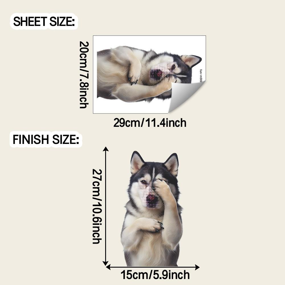 

Creative Shy-holding-face Husky Bathroom Decoration Toilet Sticker
