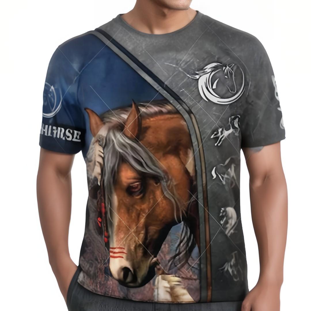 

Мужская футболка с 3D принтом лошади и графикой, модная женская футболка с короткими рукавами в стиле аниме, летние спортивные топы, уличная одежда, быстросохнущая одежда S