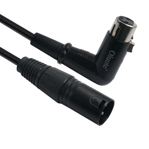 Oluote XLR Audio Extension Cable, 3-Pin Male to Female, 90 Degree Right Angle, Microphone Cable (5M)