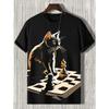 Summer New 3D Fun Cute Kitten Art Cartoon Print Loose, Fashionable
