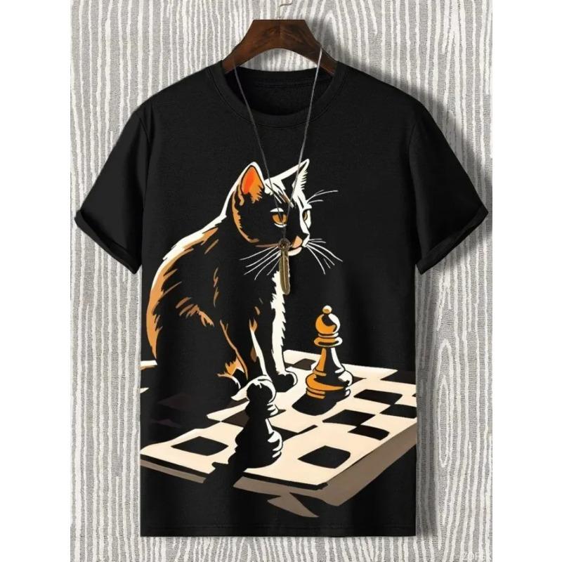 Summer New 3D Fun Cute Kitten Art Cartoon Print Loose, Fashionable XXS