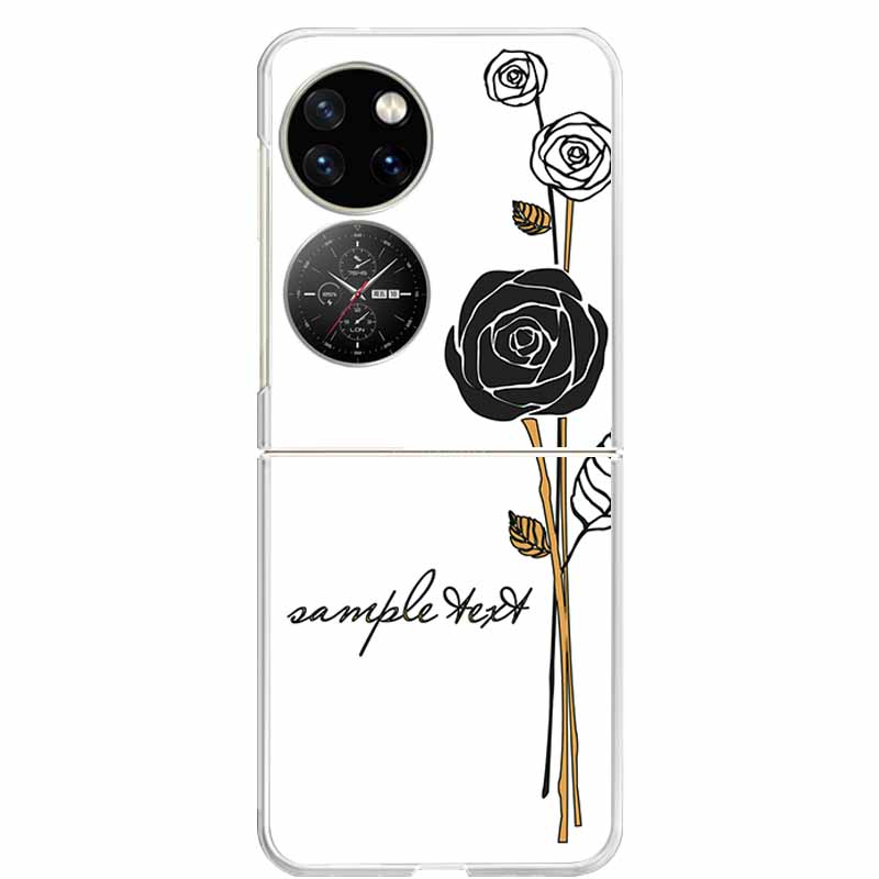 

For Huawei Pocket S Case 3D Emboss Flowers Hard Clear Plastic Phone Case For Huawei P50 Pocket S Case P 50 Pocket Funda Shell P50 Pocket
