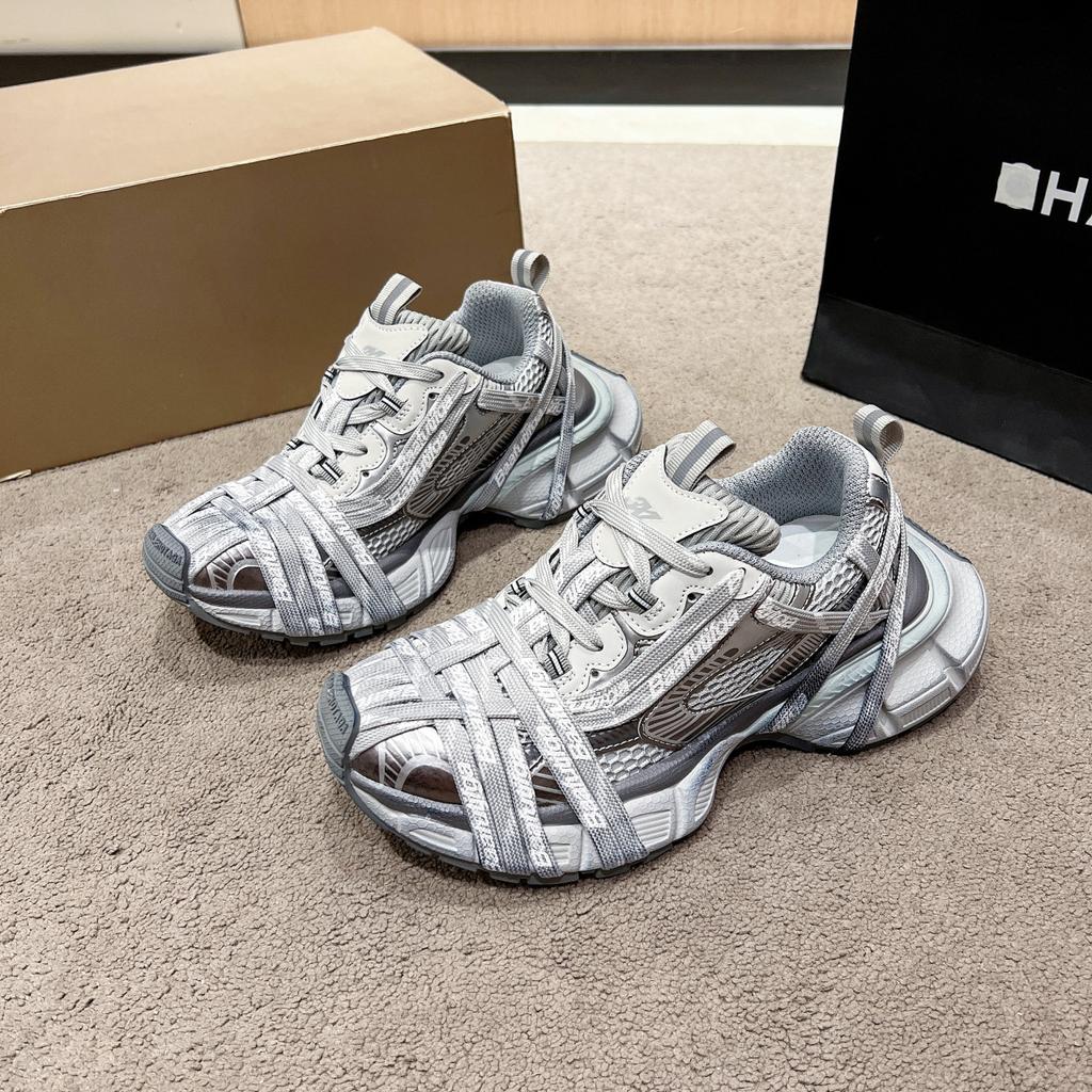 2025 spring and summer new dad shoes female spider straps one pedal thick sole heightening casual fried street sports couple shoes