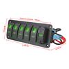 5 Gang Rocker Switch Panel Automobile switch Dual USB Port 4.2A Outlet Combination Digital Voltage Display