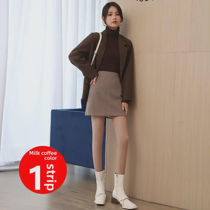 Damen Schwarze Transparente Stahlstrümpfe - Frühling/Sommer Anti-Haken Strumpfhose mit Pferdeöl in Hautfarbe