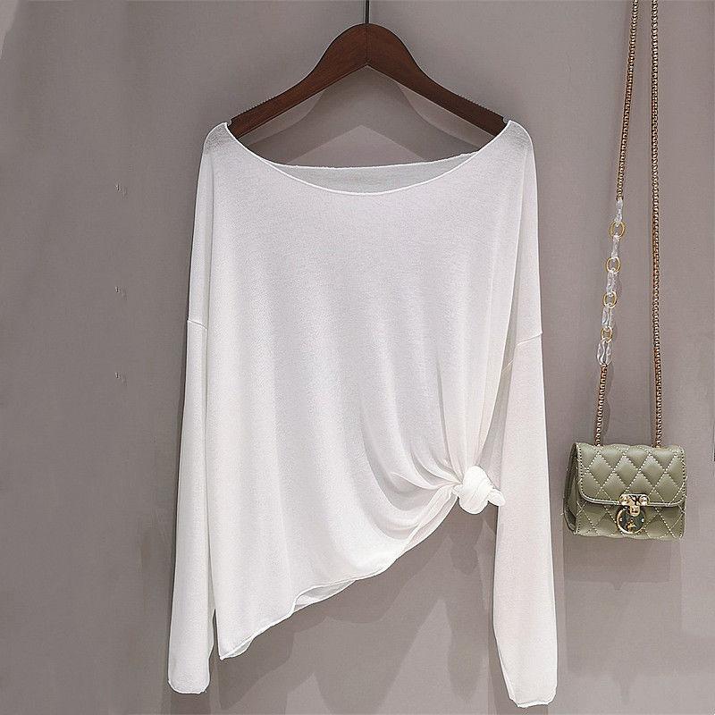 Αντηλιακό T-shirt Γυναικείο Καλοκαιρινό Λεπτό Αντηλιακό Μπουφάν Φούτερ Φαρδύ Μακρυμάνικο Μπλουζάκι Μπλούζα