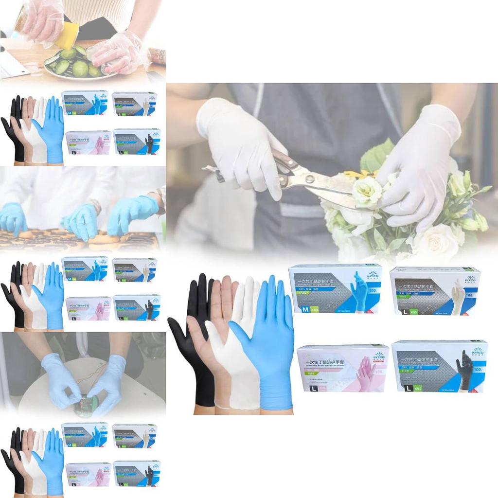 Gants Jetables Noirs en Nitrile de Haute Qualité Qualité Alimentaire Pour les Tâches de Nettoyage en Cuisine et au Barbecue