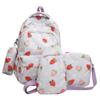 Four-Piece Strawberry Schoolbag Travel Backpack Women's Large Capacity Printed Backpack for Students