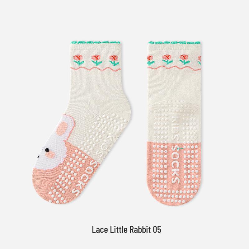 Trendy Anti-slip Mid-calf Socks for Men, Women, and Children - Ideal for Home, Indoor, Sports, and Trampoline Activities