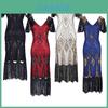 Elegant Womens Sequins Beaded Sleeveless Cocktail Dress For Timeless Evening Glamour