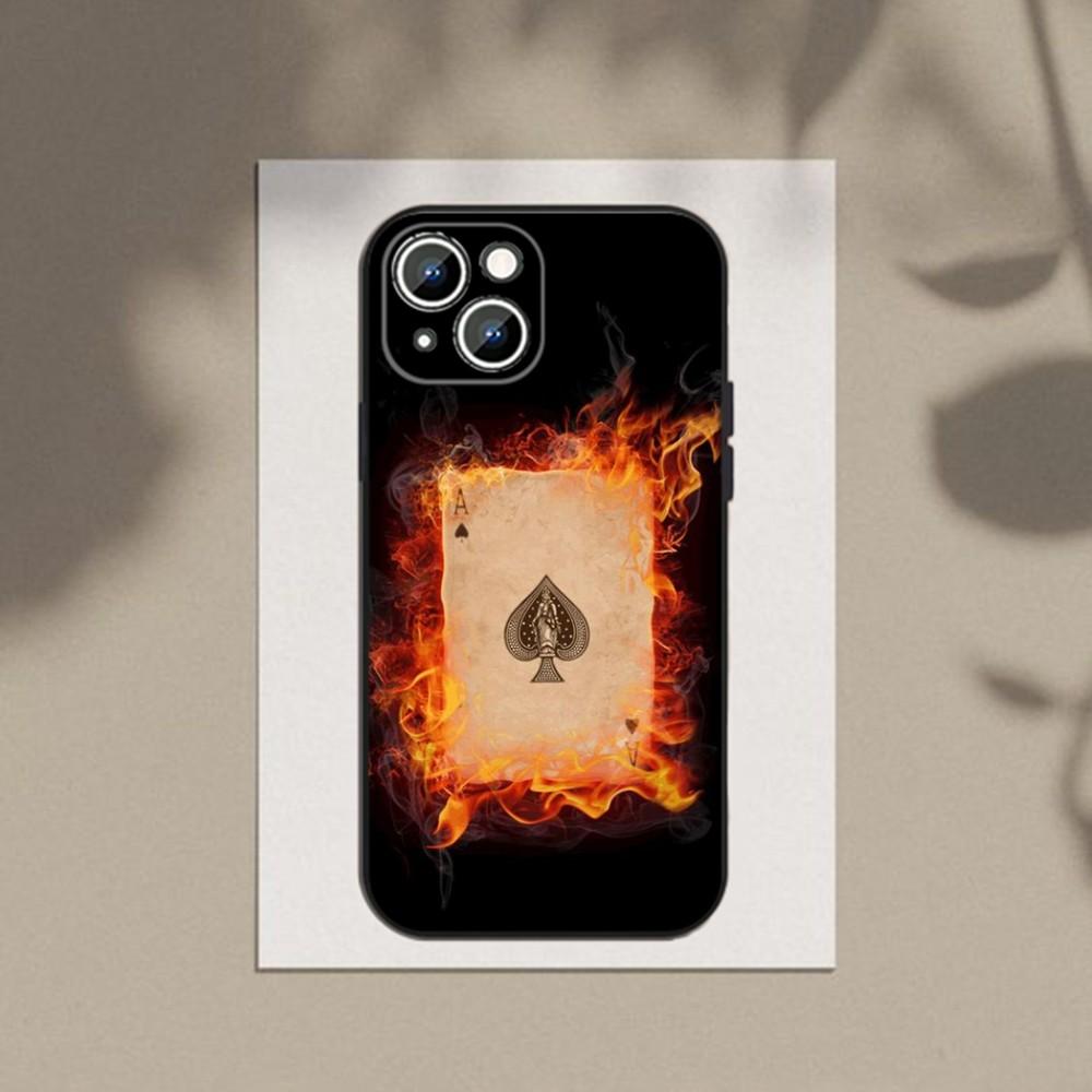 Poker Playing Card  Phone Case Phone Case For Apple iPhone 15,14,13,12,11,XS,XR,X,8,7,Pro,Max,Plus,mini Silicone Black Cover