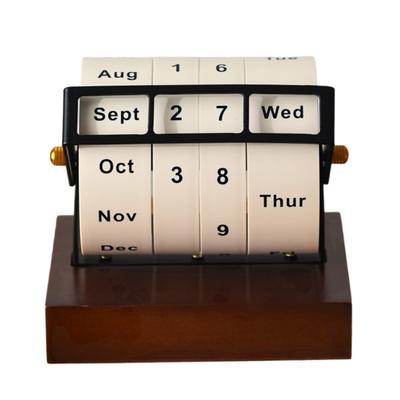 Rotating Calendar Decorative Calendar Desk Calendar Wood Calendar Office Supplies for Farmhouse Household