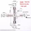 Cross Key Zinc Alloy Multipurpose Wrench for Elevator, Electrical Box, and Water Meter.