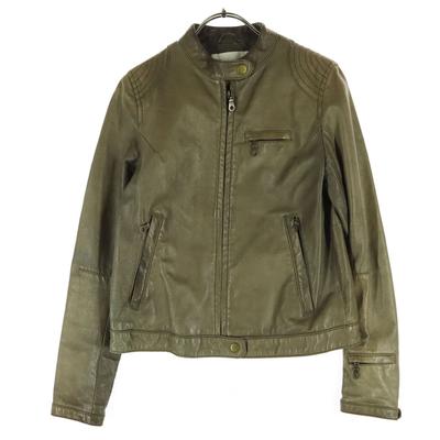 .fr Long Sleeve Leather Single Riders Jacket S Beige Women Used