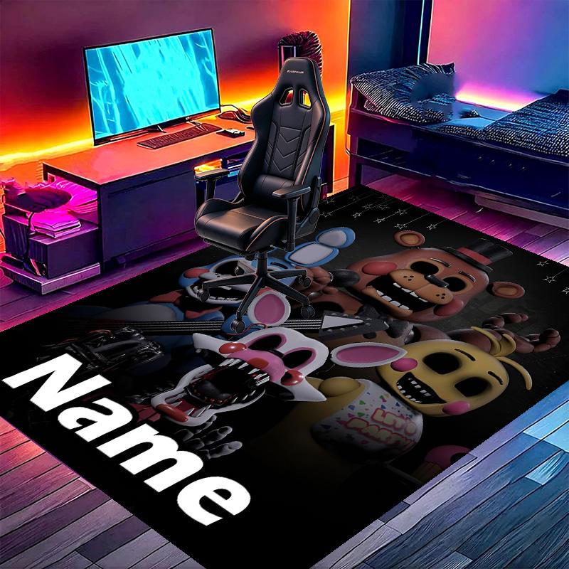 Custom Name Personalized Five Nights at Freddy's Print Carpet, Versatile Home Decor Rug, for Playroom, Apartment, Balcony, Entryway, Hallway Gift